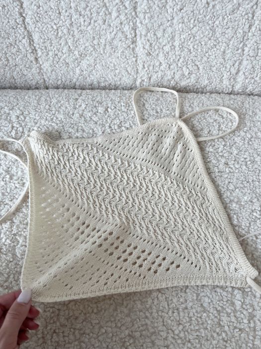 Дамски плетен къс топ