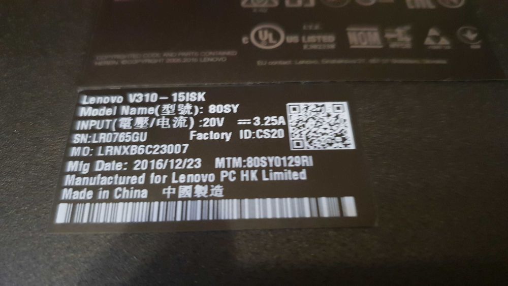 dezmembrez laptop piese lenovo 100-15IBD si V310-15ISK