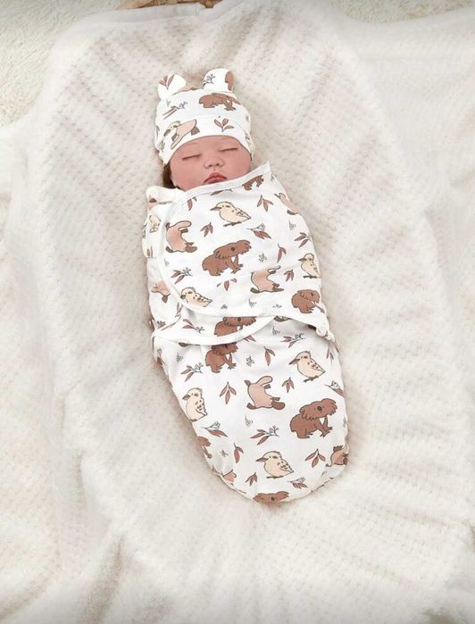 Комплект за новородено - спално чувалче и шапка