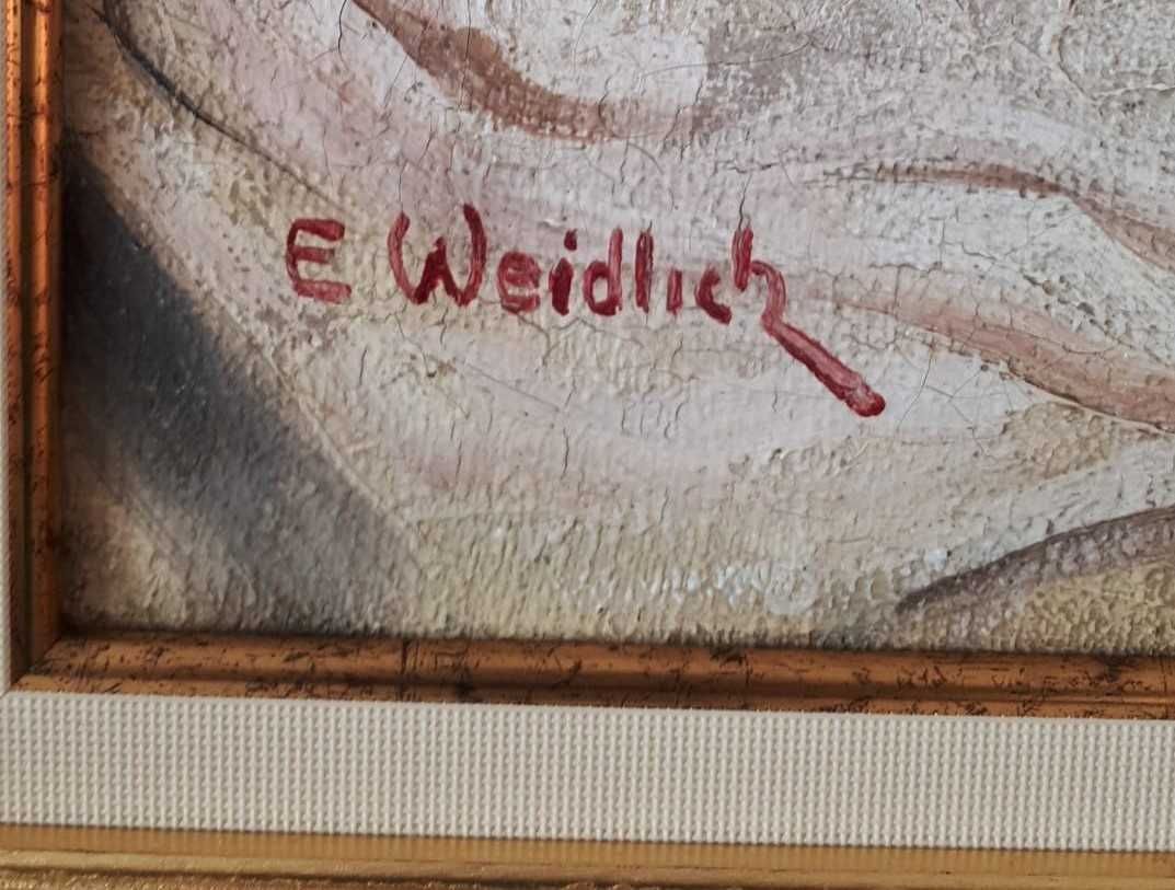 E. WEIDLICH, Nud culcat, ulei pe panza