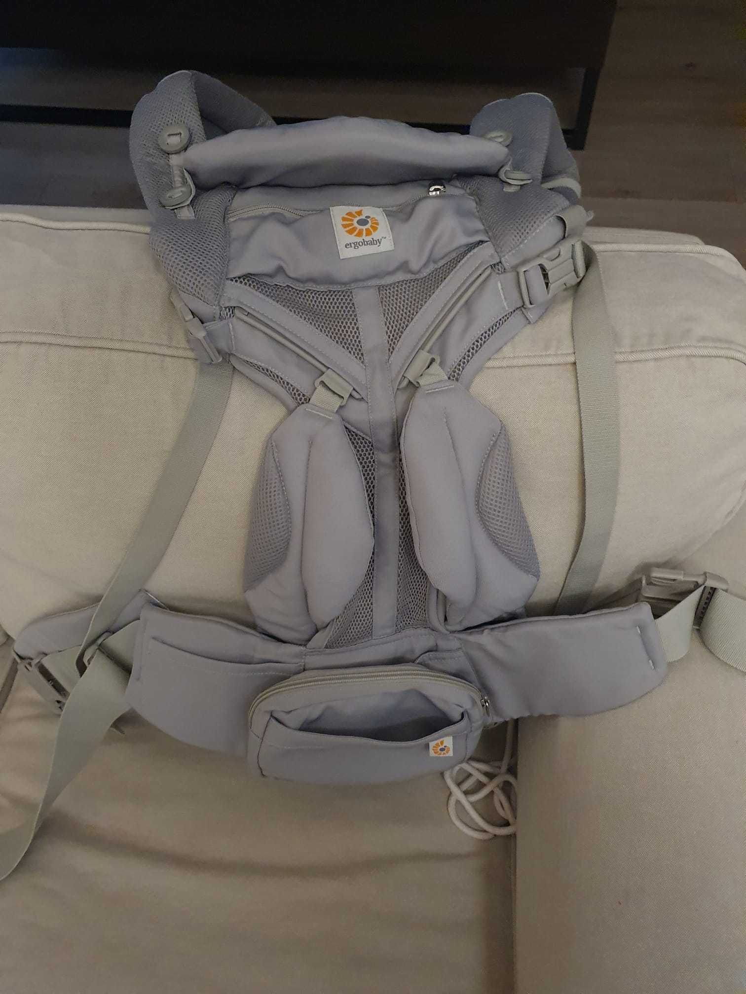 Marsupiu Ergobaby Omni 360 Cool Air Mesh Pearl Grey + Borseta