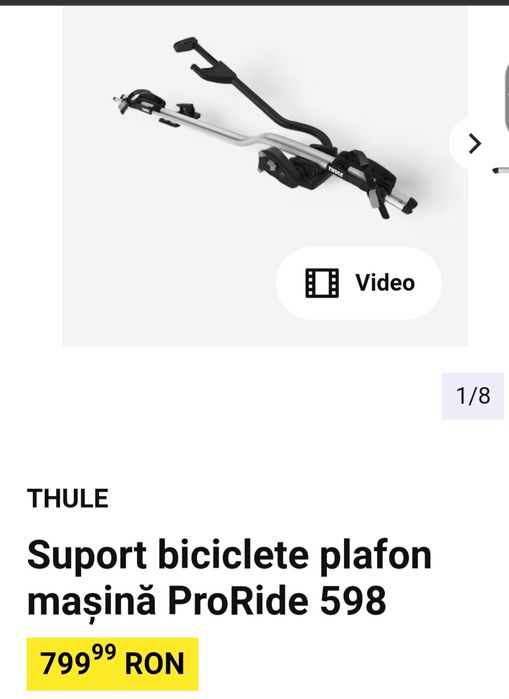 Thule,2 buc,suport biciclete plafon ProRide 598