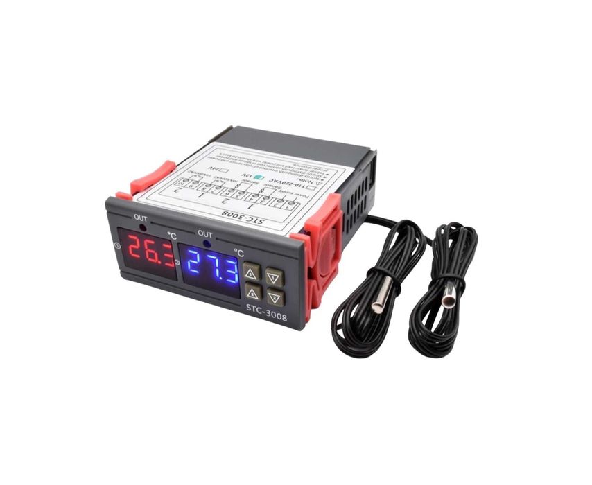 Termostat temperatura STC-3008 dublu 220v AC 10A