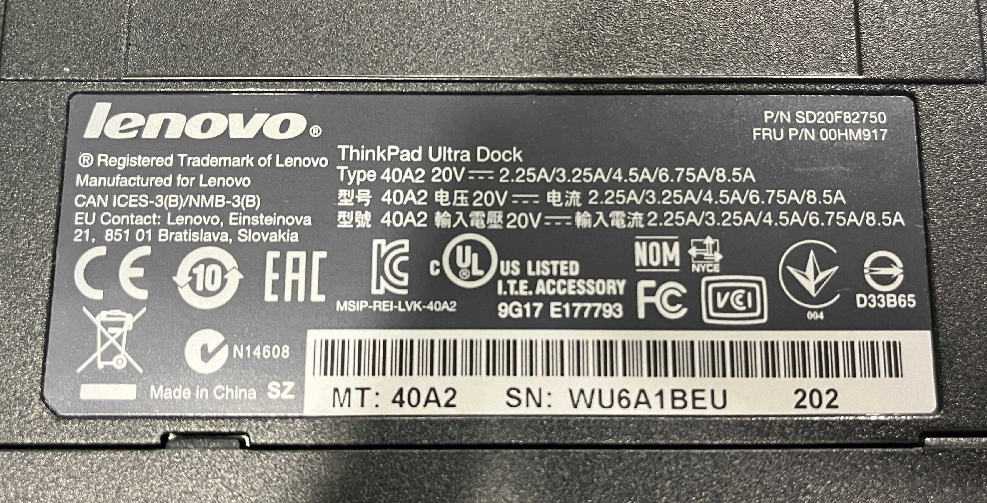 Докстанция, Docking Station Lenovo Thinkpad 40A2