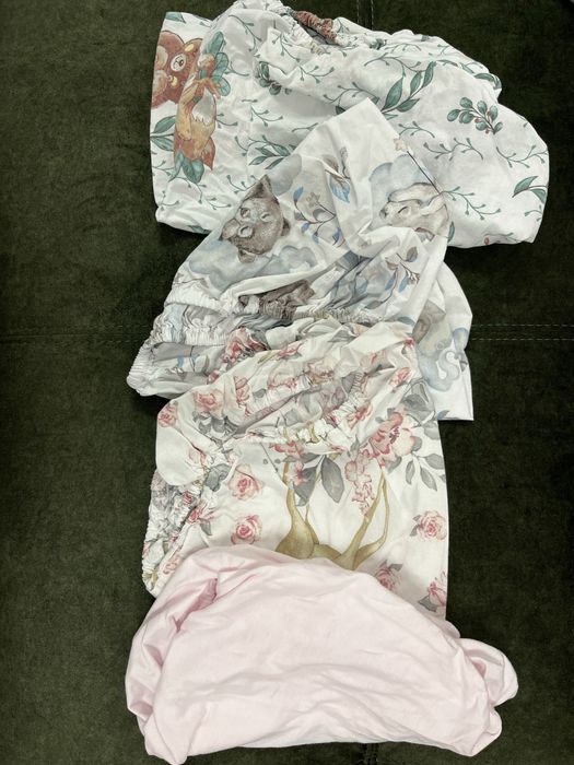 Landou Cybex Cot S roz + adaptori + 4 lenjerii