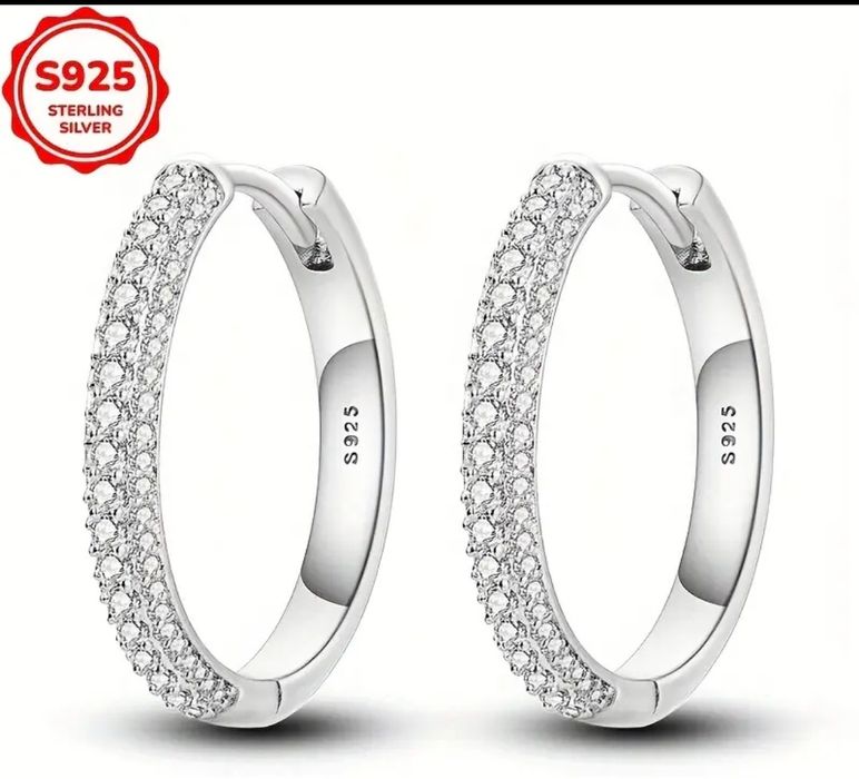 сребърни обеци със цирконий