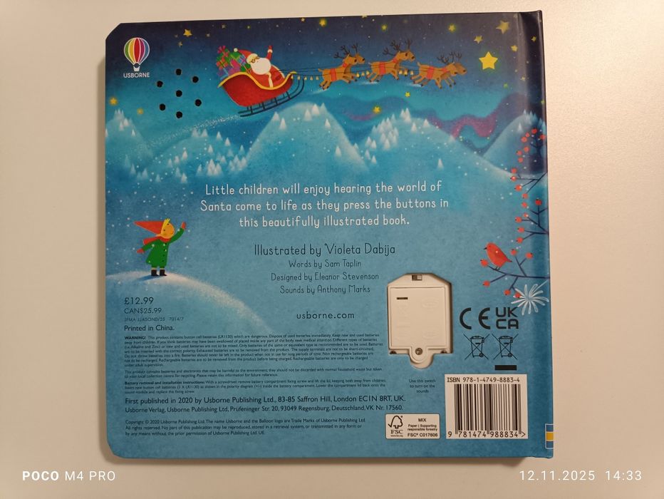 Usborne cu sunete Santa Sound Book noua