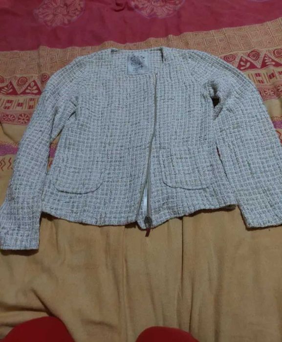 Jachetă clasic oficce cu fir auriu