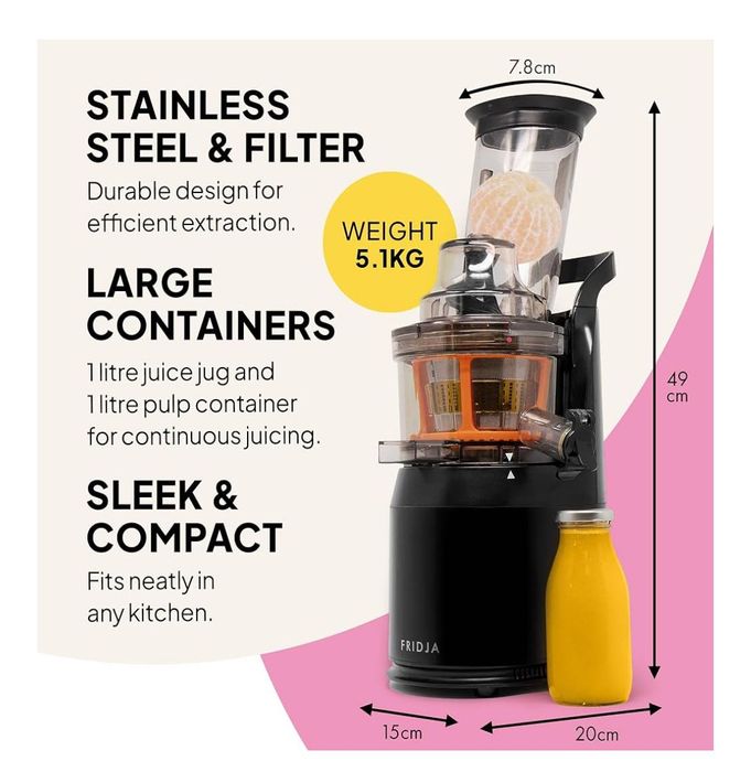 Storcător Fridja F1900 Presare Rece, 240W, Inox, Lapte Vegan/Sorbet