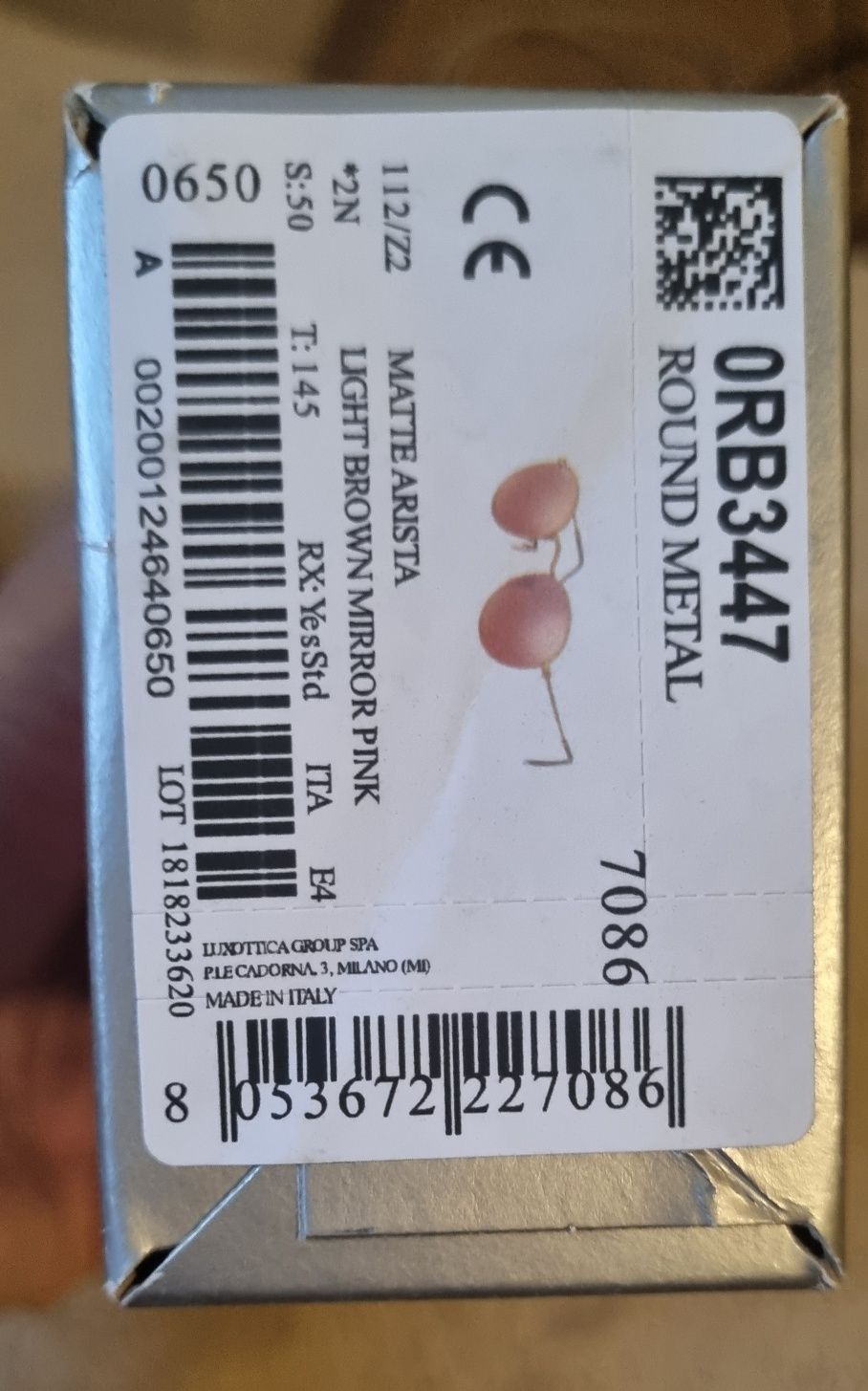 Слънчеви очила Ray-Ban Round с огледални розови стъкла