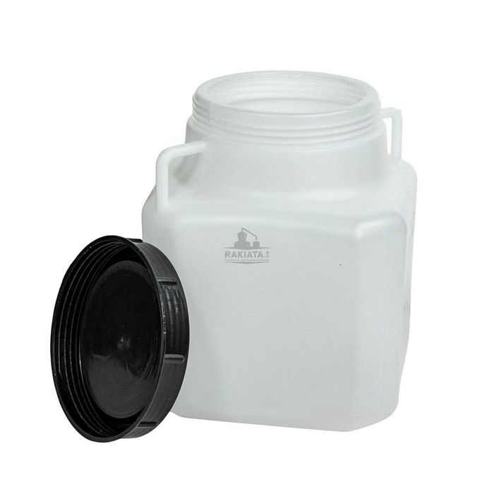 Бидон 10 литра, бял, квадратен