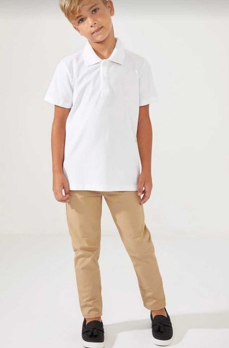 Бяла детска тениска ,поло яка ,2 бр.