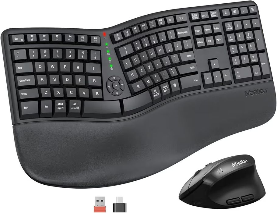 MEETION Ergonomic Wireless Split Keyboard + Vertical Mouse