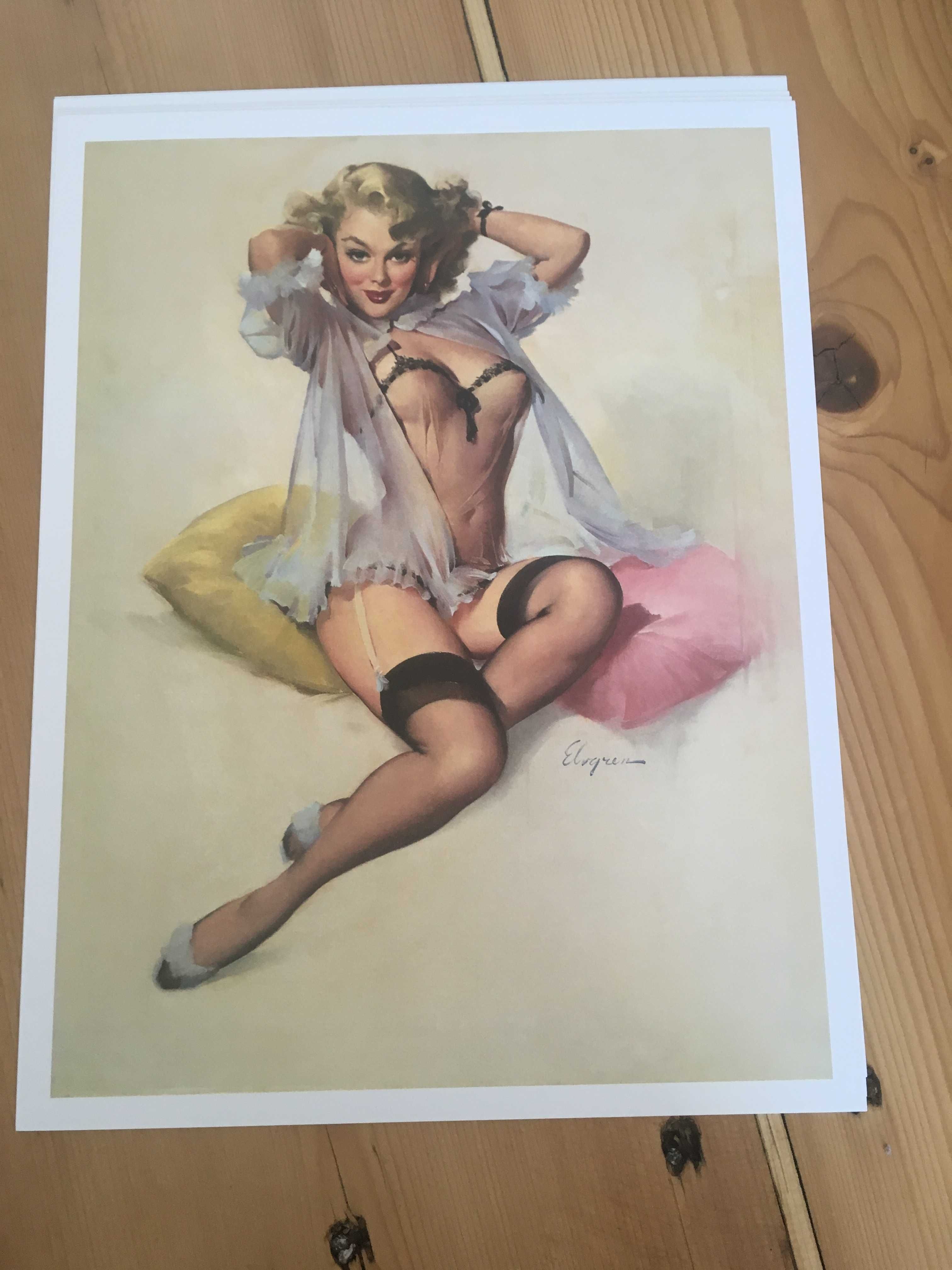 Pin-up Girls Art Print  litografie arta 1950 midcentury USA poster bar