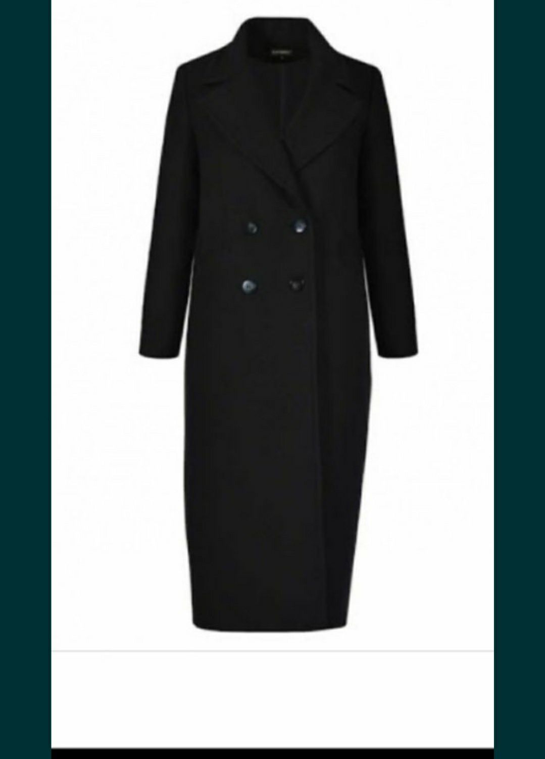 Palton Madeleine,casmir pur 100% negru elegant superb L