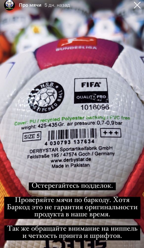Профессиональные футбольные мячи Немецкого чемпионата сезон 2023/2024.