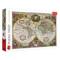 Puzzle cu Harta Lumii Gravata, 1500 piese