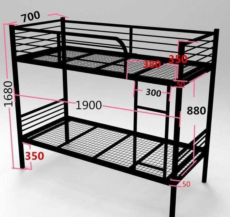 Кровать двухярусная, железная 8766