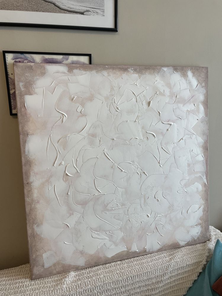 Tablou abstract minimalist texturat 80x80 cm
