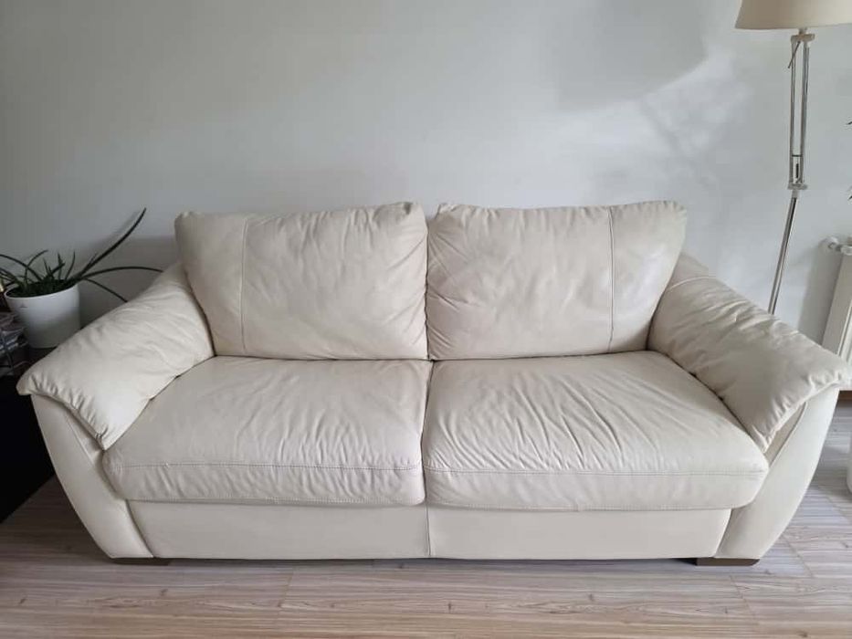 Set 2 canapele, ivoire, piele naturala