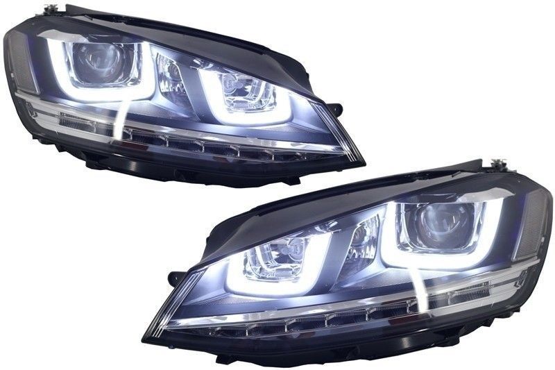 Faruri 3D LED compatibil cu VW Golf VII (2012-2017) R-Line LED Semnali