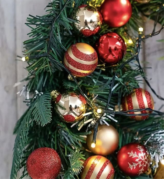 Комплект от 100 коледни топки многоцветни 3 стила