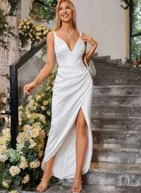 Сатенена Бяла рокля