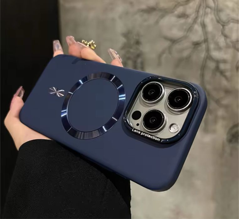 Iphone 16 PRO MAX PLUS Husa Magsafe Slim Plastic Albastra/Neagra/Gri