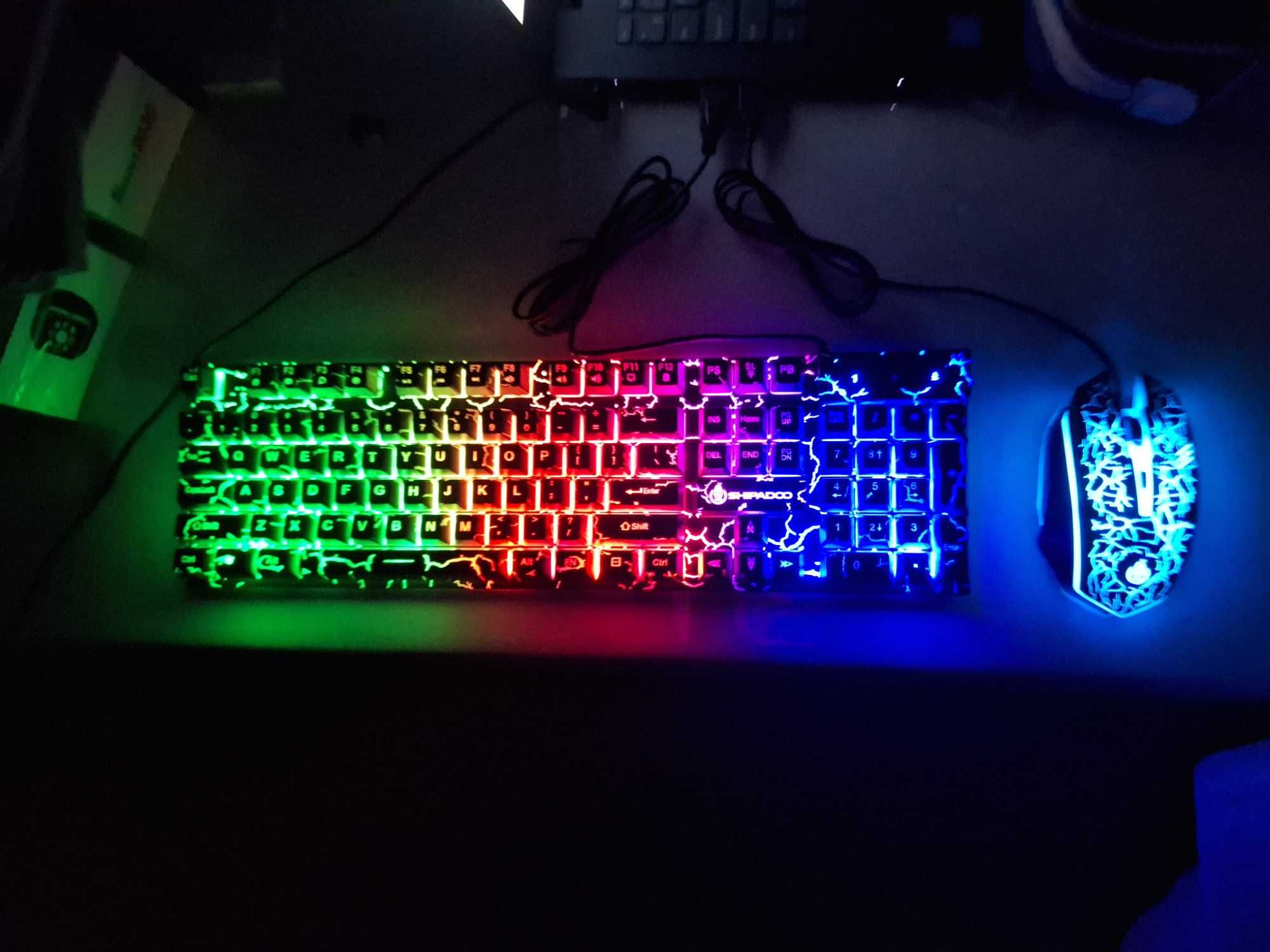 Новый комплект клавиатура и мышка shipadoo с подсветкой USB проводной