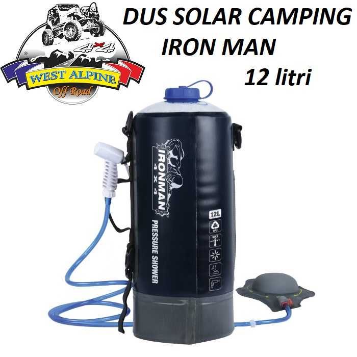 Dus auto camping solar 12 Litri - actionare la picior - IRON MAN