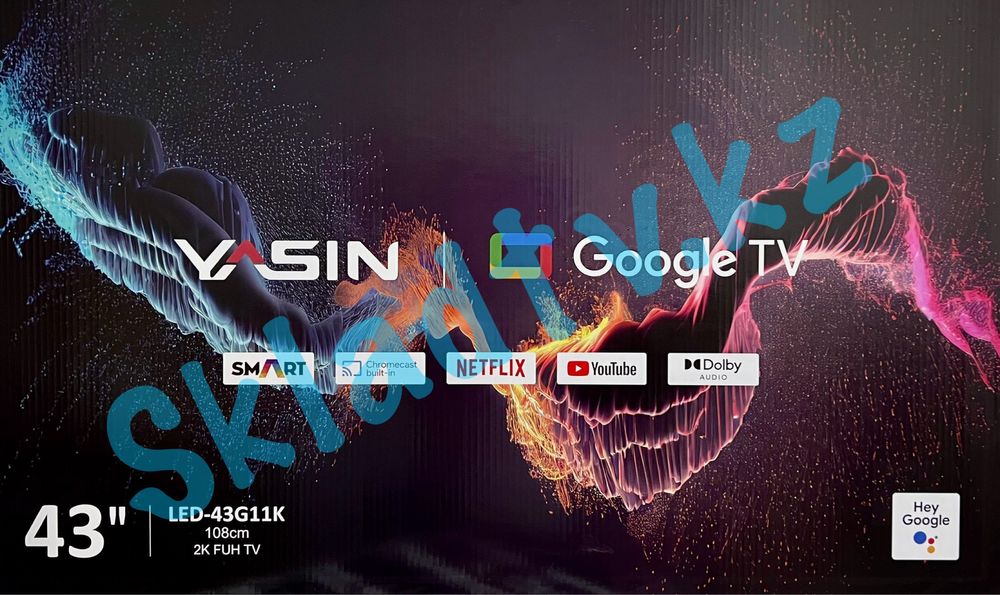 НОВИНКА 2024! Smart Телевизор Yasin 43G11 Android 11.0 с гол. поис HDR