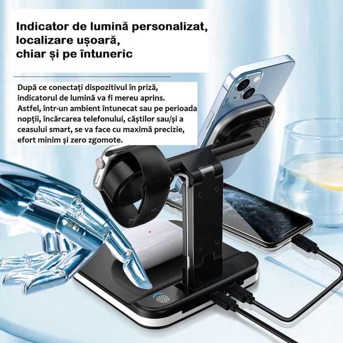 Incarcator wireless universal 5in1 Compatibil iOS 12, Android iQ
