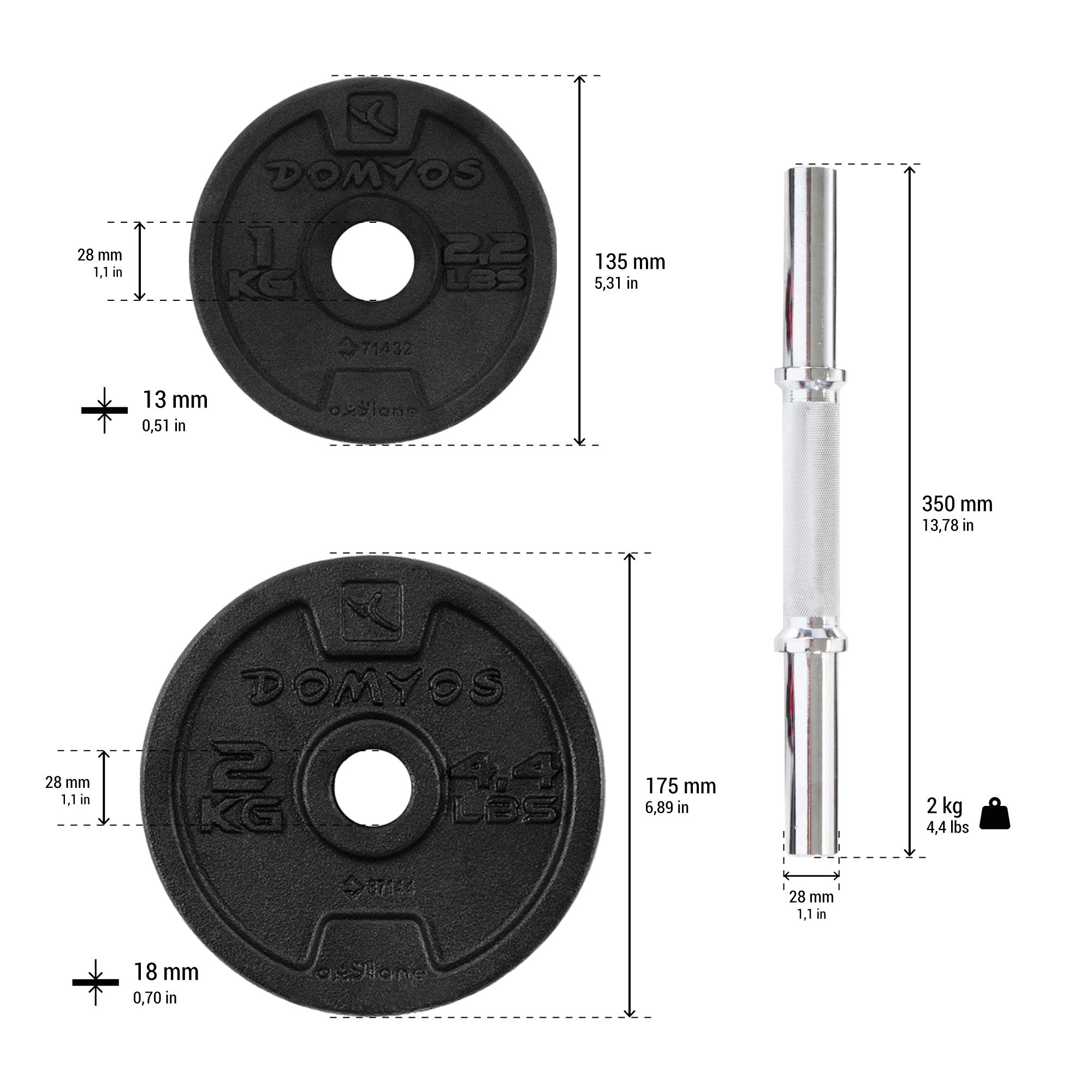 Set Haltere bodybuilding 10 kg - No - produs resigilat (nou) Decathlon