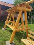 Balansoar grădină/leagăn lemn rotund