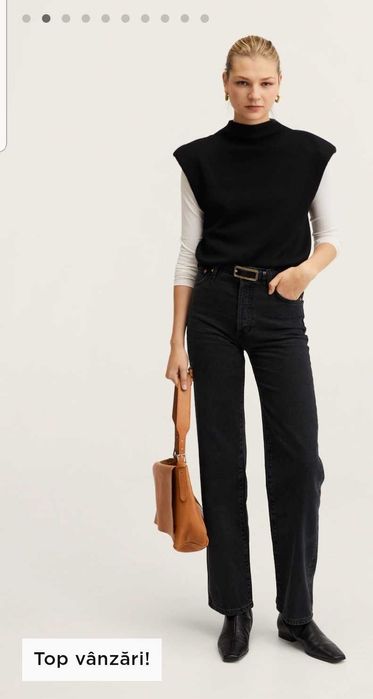 Blugi Mango negri cu talie inalta nr 38