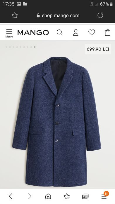 Palton barbati XS Mango