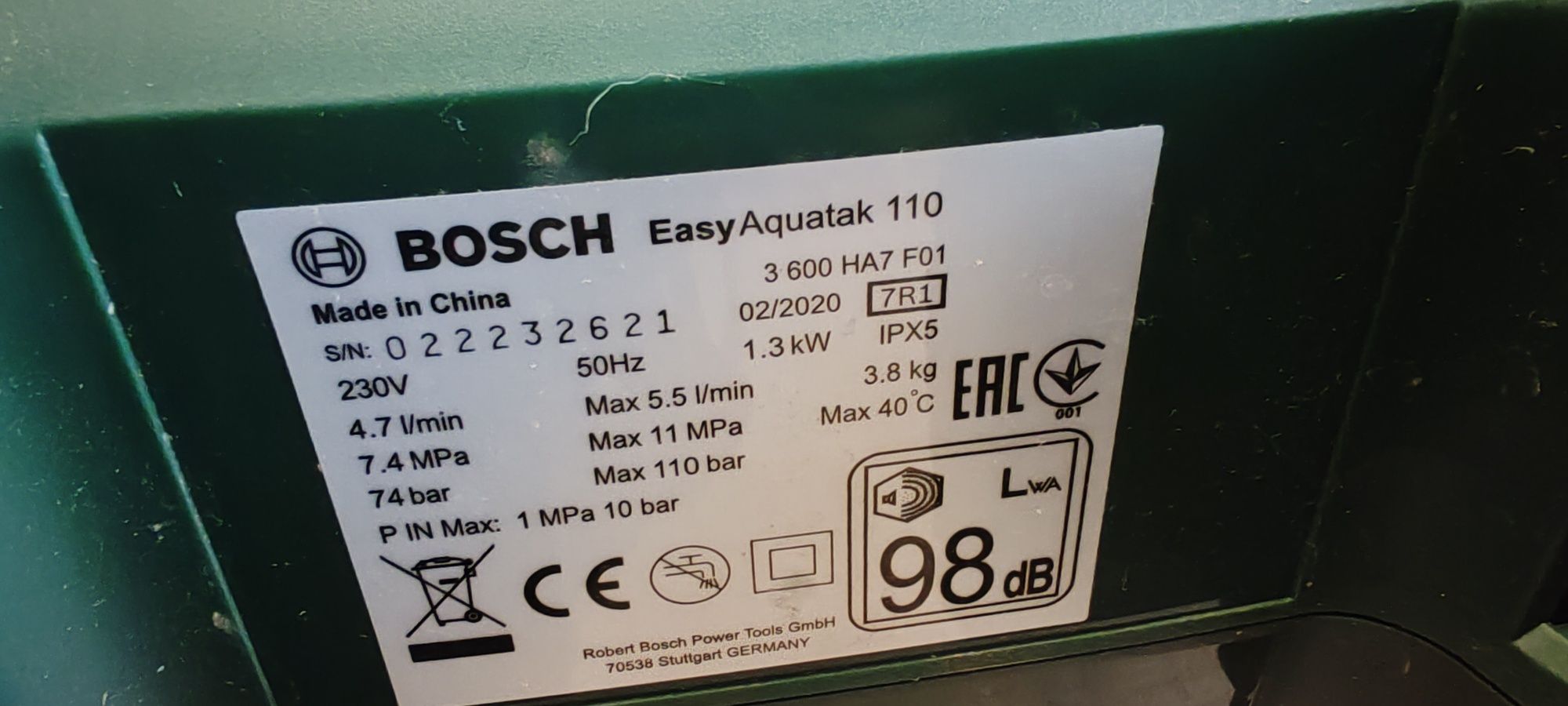 Bosch aquatak 110 turbojet