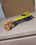 Macheta camion Scania+remorca+barca,șalupa,yacht-trailer gen Grell