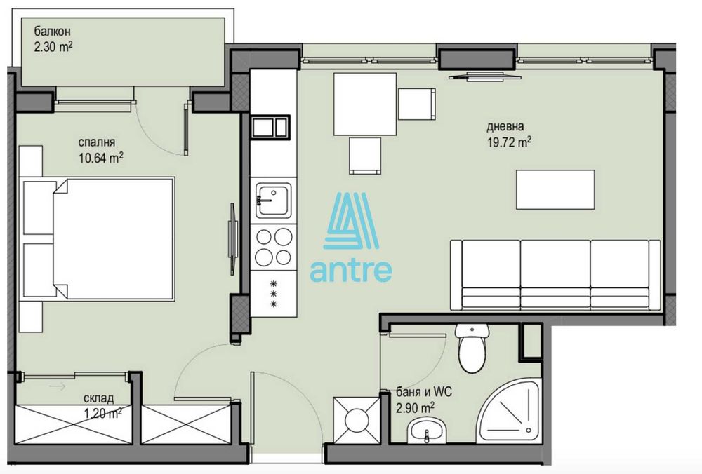 Продава се Двустаен апартамент в София, Красна поляна 2 - 50 кв.м за 2400 €/кв.м - Снимка #3