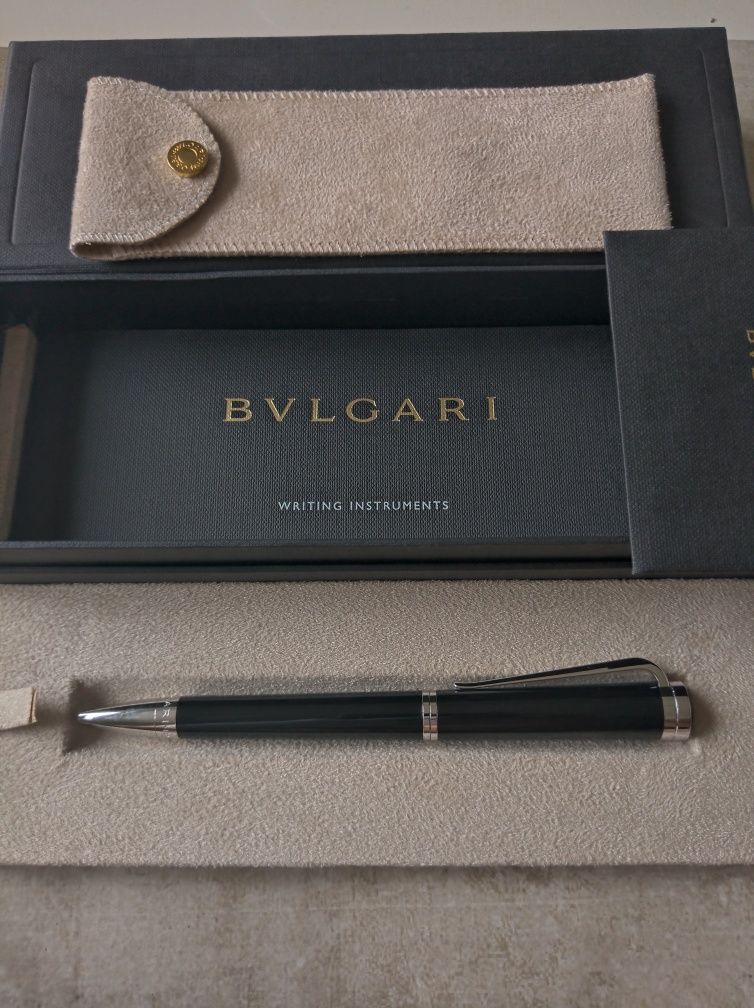 BVLGARI Ballpoint Pen Black & Silver