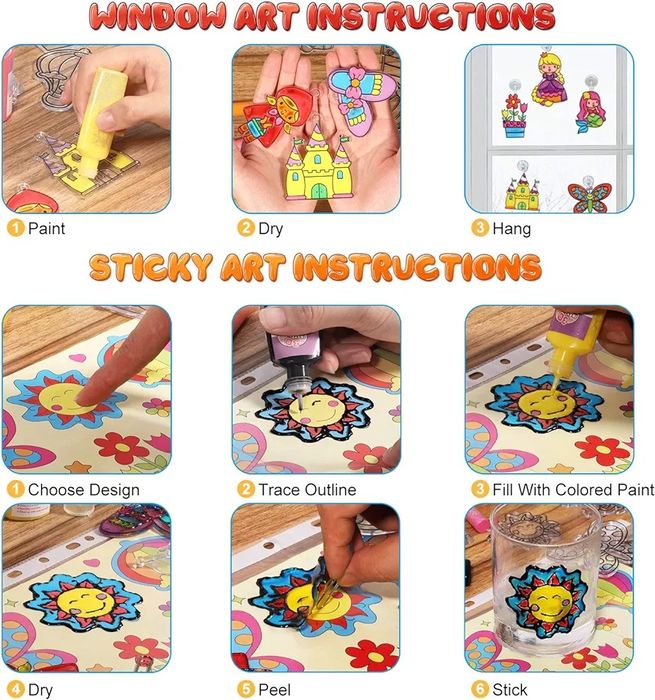 Set de autocolante de artă cu vopsea pentru ferestre
