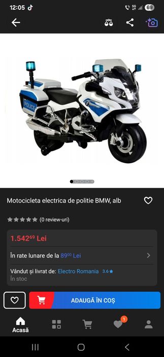 Motocicletă electrică BMW pt copii