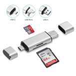 Cititor card micro SD/SD cu USB 3.0 micro USB USB-C pt telefon, laptop