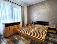 Set mobila dormitor lemn masiv,pat complet,2noptiere si comoda,ca NOI!