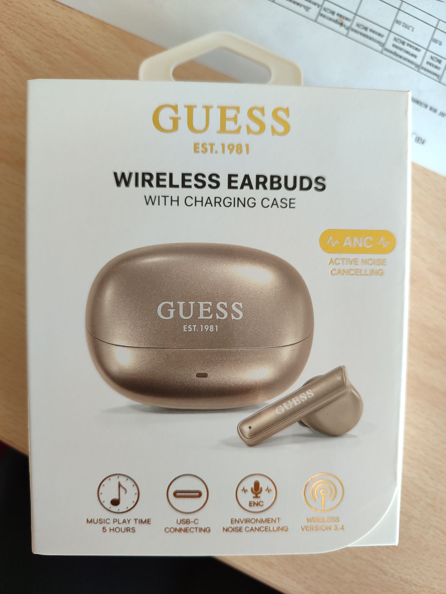 Guess Безжични слушалки Bluetooth HF GUESS GUTWST88MCTGP Capsule ANC/E
