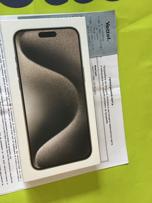КАТО НОВ 256GB iPhone 15 Pro Max Yettel Гаранция 2026г. Natural
