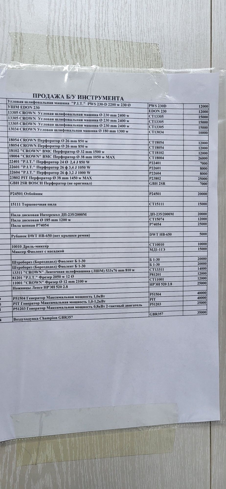 Инструмены Б/У в рабочем состоянии