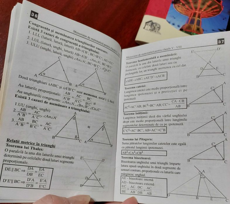 Memoratoare matematica, fizica, chimie clasele 5-8