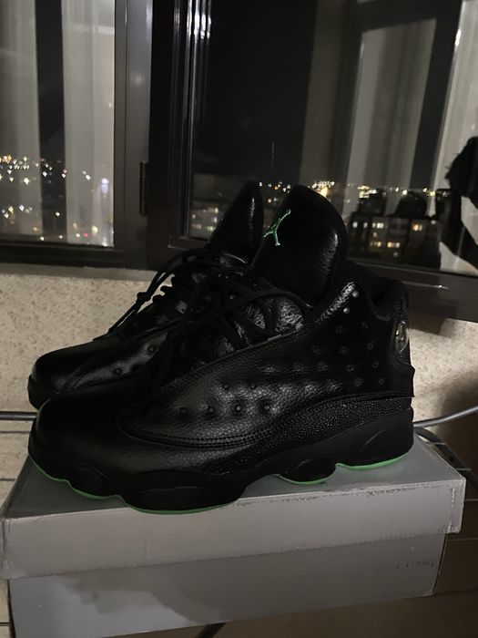 air jordan 13 black grass green