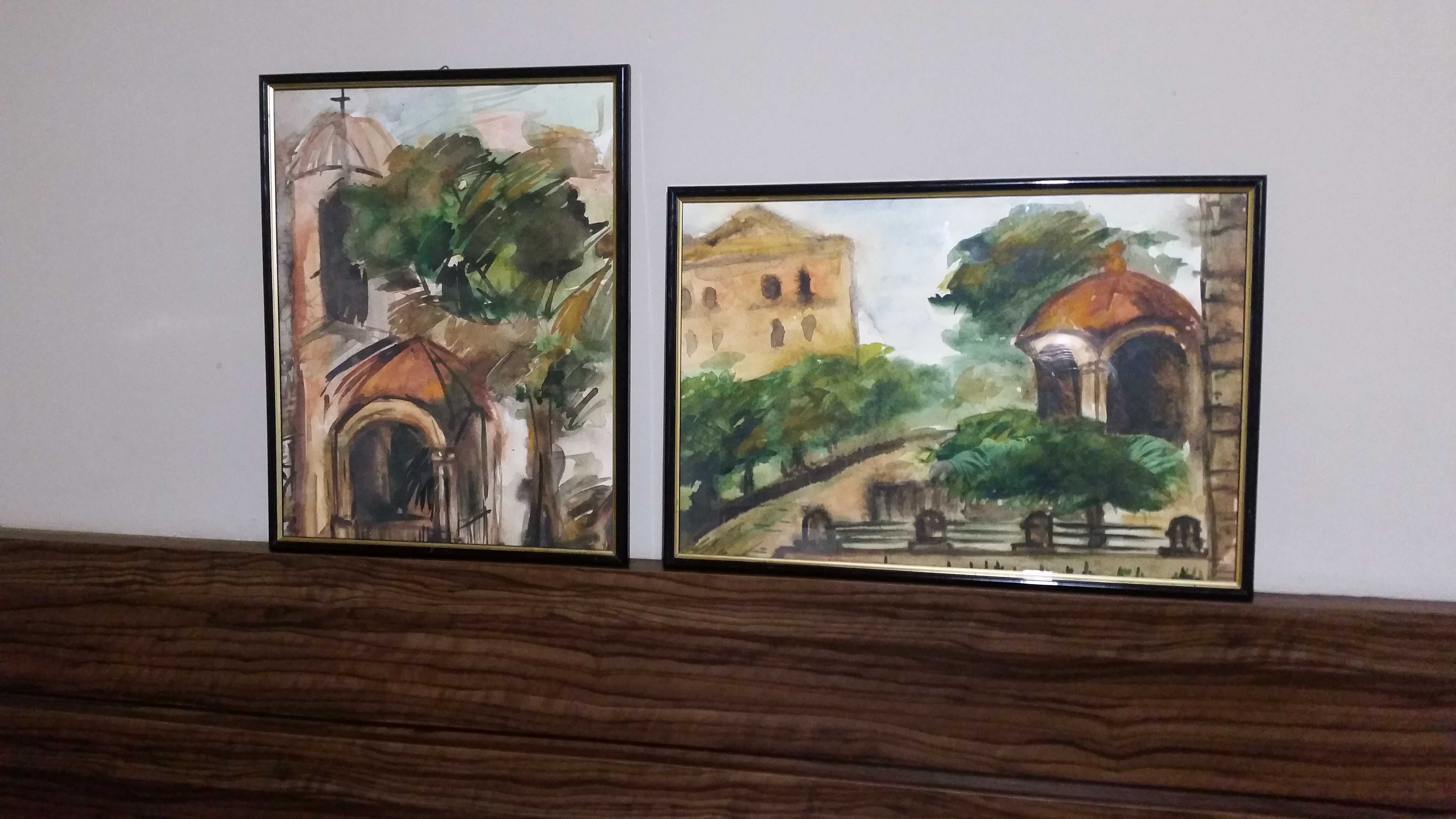 2 картини, рисувани с акварелни бои от един и същи художник.